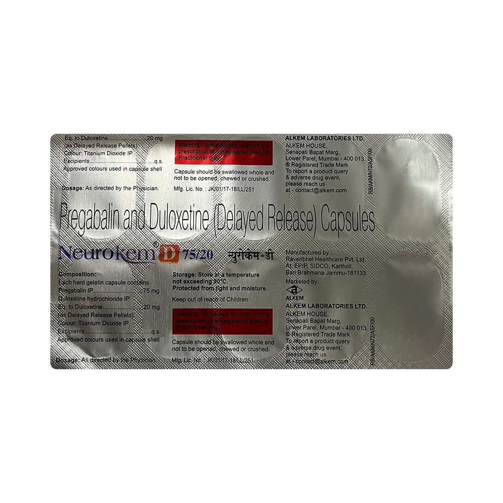 Neurokem D 75mg/20mg Capsule