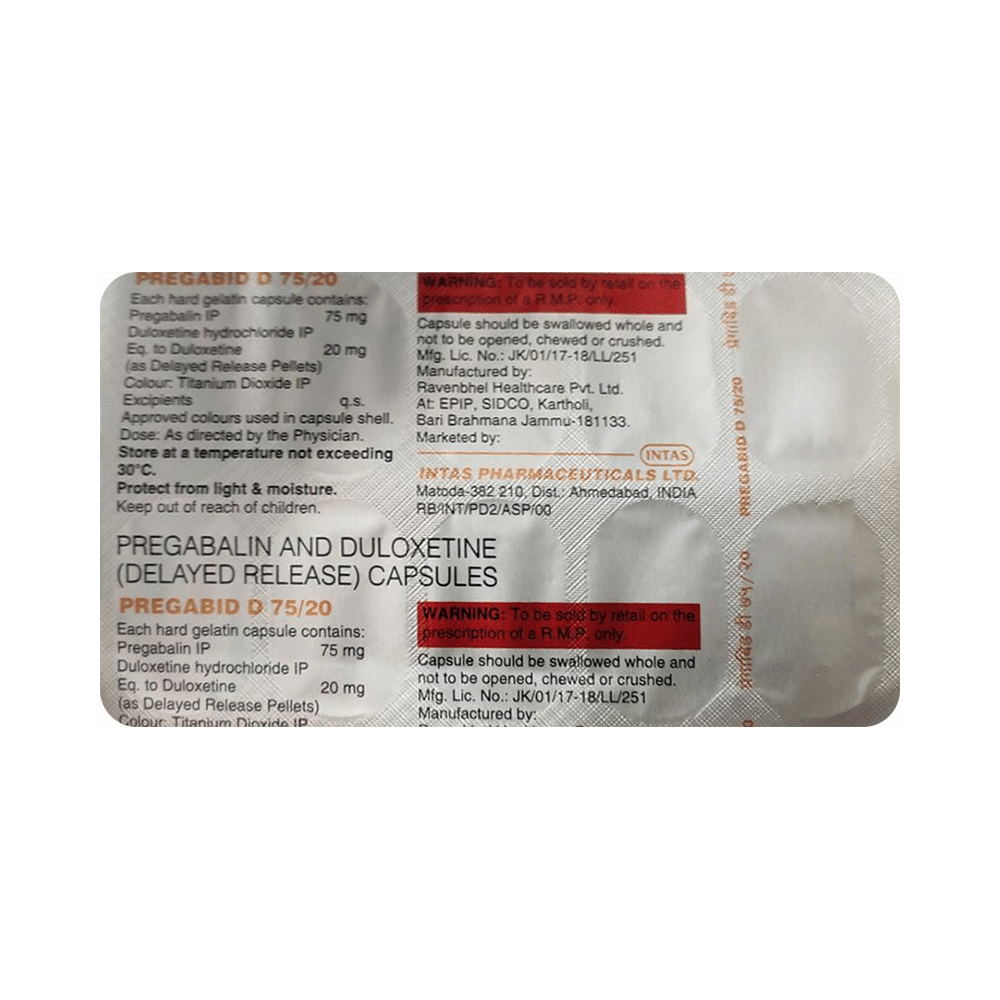 Pregabid D 75/20 Capsule DR